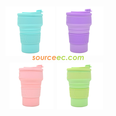 Customization Pure Color Folding Silicone Coffee Cup Promotional Products