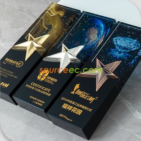 Customization Symphony Metal Star Crystal Trophy Promotional Products