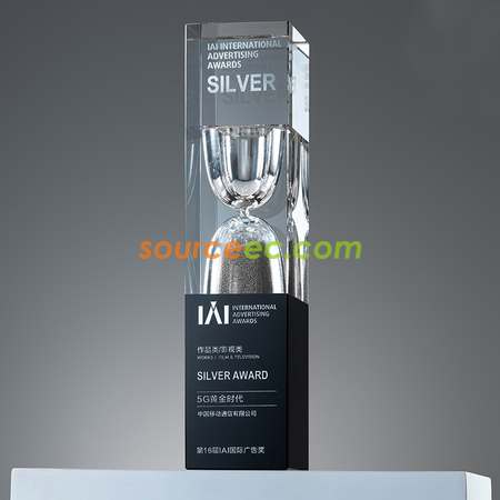 Customization Creative Hourglass Crystal Trophy Promotional Products