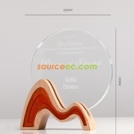 Customization Wooden Crystal Trophy Promotional Products