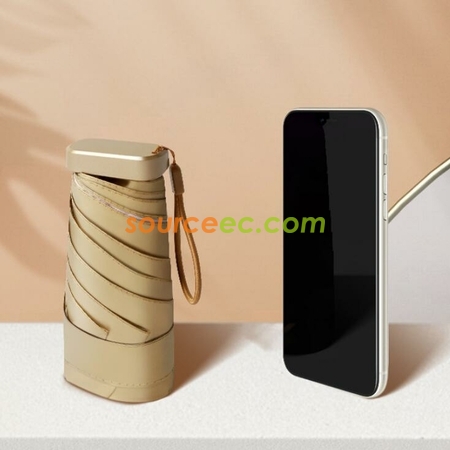 Customization Mini Sunshade Pocket Gold Plastic Sun Umbrella Promotional Products