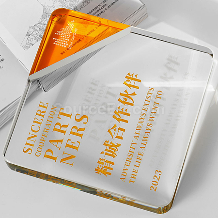Customization Two Colour Crystal Trophy Promotional Products