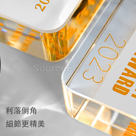 Customization Two Colour Crystal Trophy Promotional Products