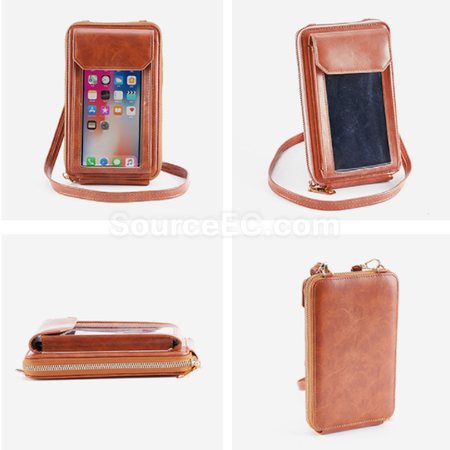 Customization PU Wallet With Touch Phone Bag Promotional Products