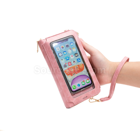 Customization PU Wallet With Touch Phone Bag Promotional Products