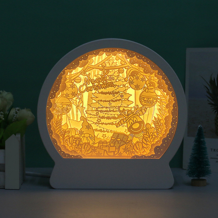 Customization Christmas 3D Light And Shadow Three-Dimensional Paper Carving Photo Frame Promotional Products