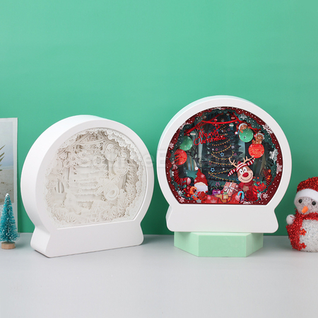 Customization Christmas 3D Light And Shadow Three-Dimensional Paper Carving Photo Frame Promotional Products