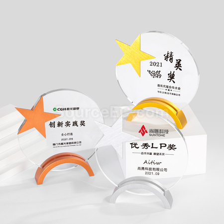Customization Pentagram Metal Crystal Seat Promotional Products