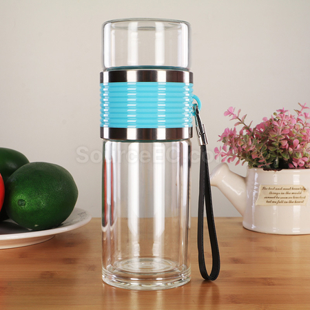 Customization Portable Glass Mug with Infuser Promotional Products