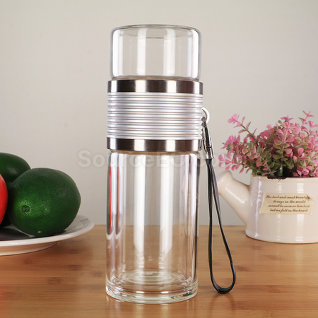 Customization Portable Glass Mug with Infuser Promotional Products