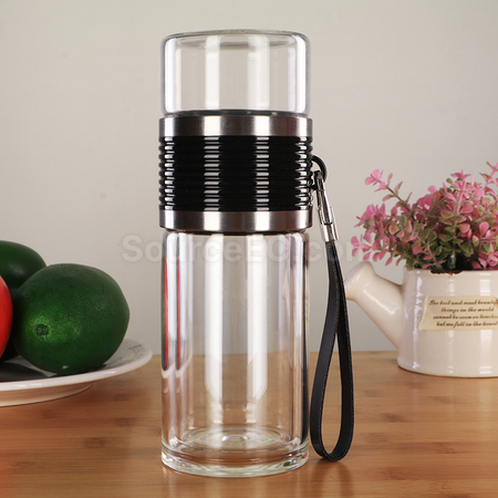 Customization Portable Glass Mug with Infuser Promotional Products