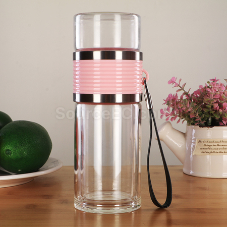 Customization Portable Glass Mug with Infuser Promotional Products