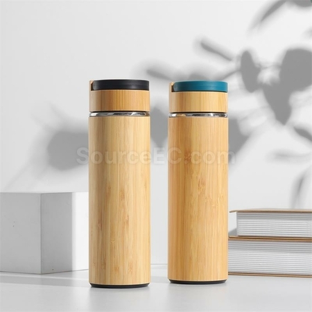 Customization Portable Bamboo Shell Thermos Cup With Cover Promotional Products