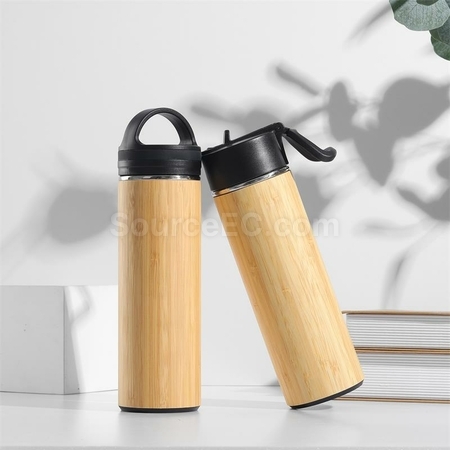 Customization Portable Bamboo Shell Thermos Cup With Cover Promotional Products