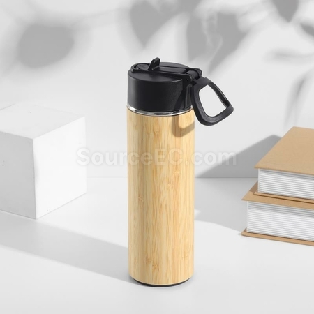 Customization Portable Bamboo Shell Thermos Cup With Cover Promotional Products