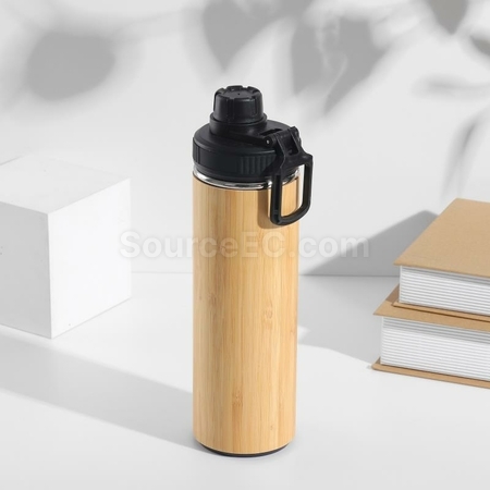 Customization Portable Bamboo Shell Thermos Cup With Cover Promotional Products