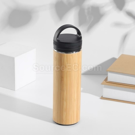 Customization Portable Bamboo Shell Thermos Cup With Cover Promotional Products