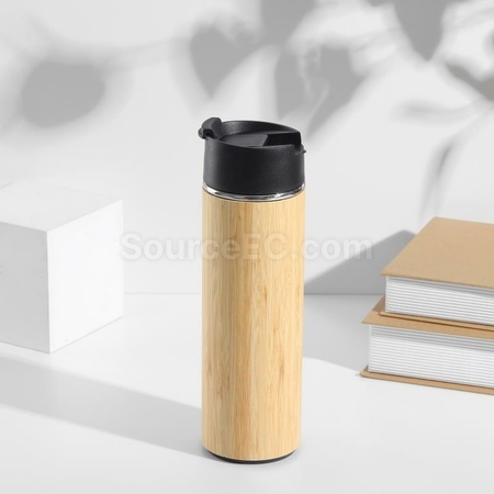 Customization Portable Bamboo Shell Thermos Cup With Cover Promotional Products