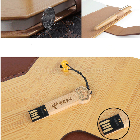 Customization Business Notebook Pen USB Set Promotional Products