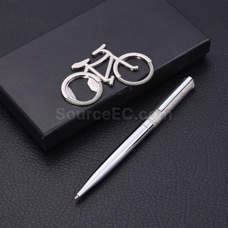 Customization Bicycle key Chain Metal Pen Set Promotional Products