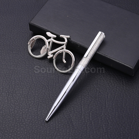 Customization Bicycle key Chain Metal Pen Set Promotional Products
