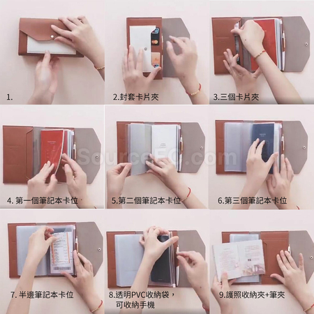 Customization PU Multi-functional  Notebook with Passport Cover Promotional Products