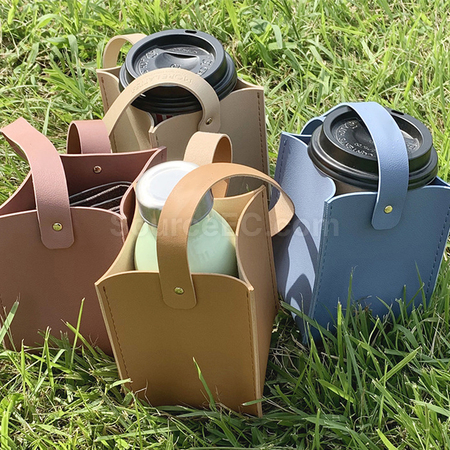 Customization Portable Leather Cup Cover Promotional Products