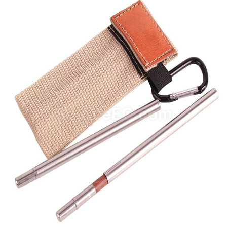 Customization Camping Folding Chopsticks Leather Case Promotional Products