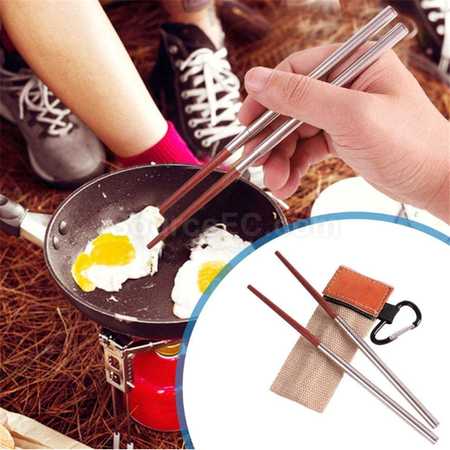 Customization Camping Folding Chopsticks Leather Case Promotional Products