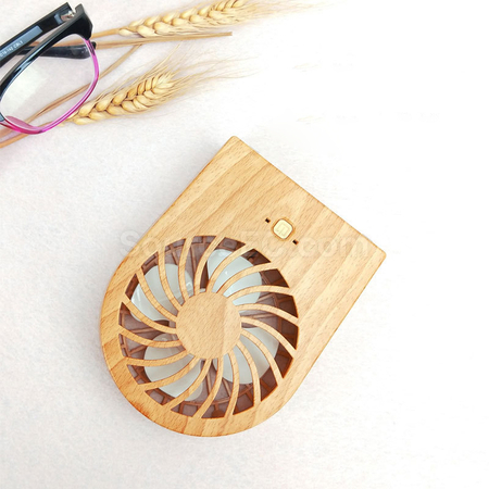 Customization Wood Grain Mini Fan Promotional Products