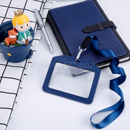 Customization PU Badge Holder with Lanyard Promotional Products