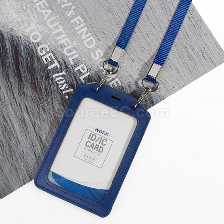 Customization PU Badge Holder with Lanyard Promotional Products