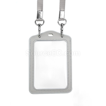 Customization PU Badge Holder with Lanyard Promotional Products