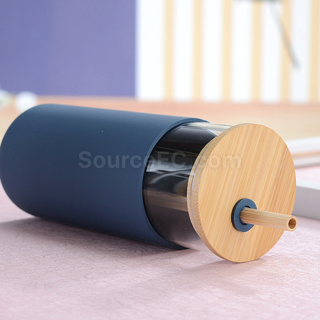 Customization Glass Cup with Bamboo Lid Promotional Products