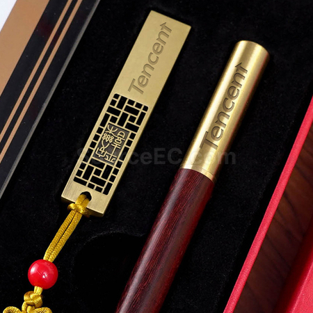 Customization Crystal Photo Frame USB Stick Wood Signature Pen Set Promotional Products