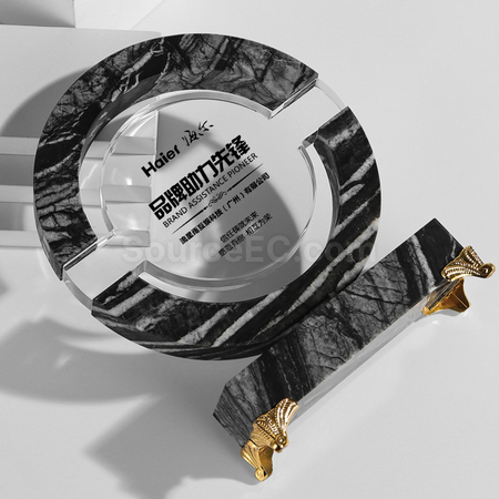 Customization Creative Disc Marble Crystal Seat Promotional Products