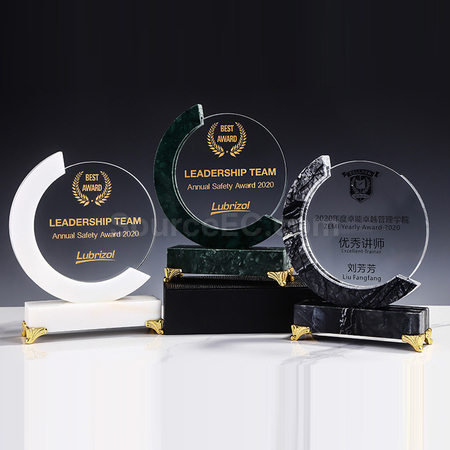 Customization Creative Disc Marble Crystal Seat Promotional Products