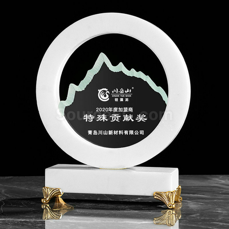Customization Creative Disc Marble Crystal Seat Promotional Products