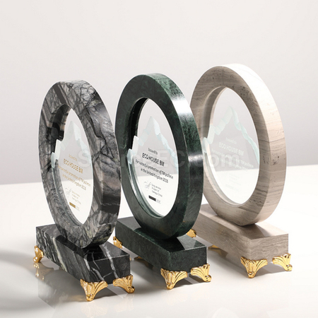 Customization Creative Disc Marble Crystal Seat Promotional Products