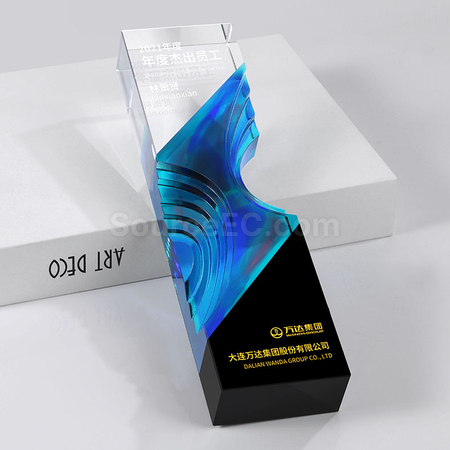 Customization Colored Glaze Crystal Trophy Promotional Products