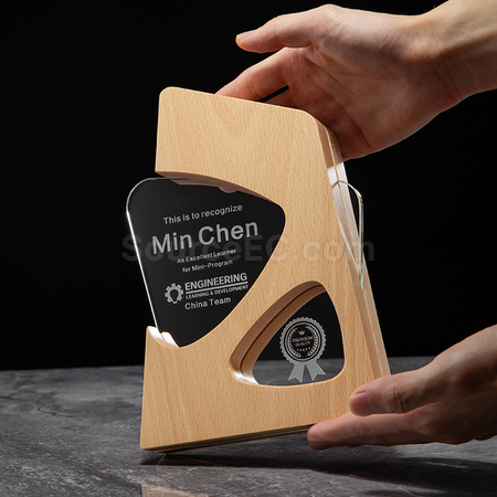 Customization Solid Wood Crystal Award Promotional Products