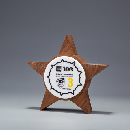 Customization Wooden Five Pointed Star Medal Promotional Products