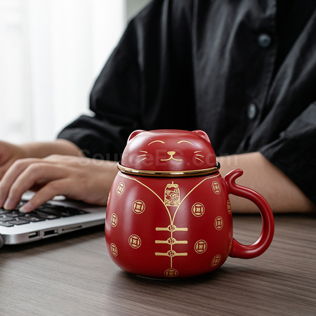 Customization Zhaocai Cat Tea Cup Promotional Products