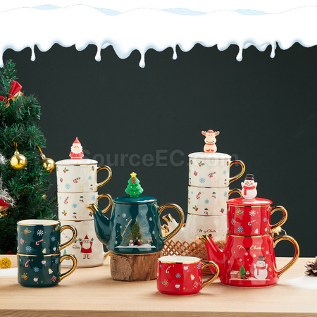 Customization Christmas Ceramic Cup Set Promotional Products
