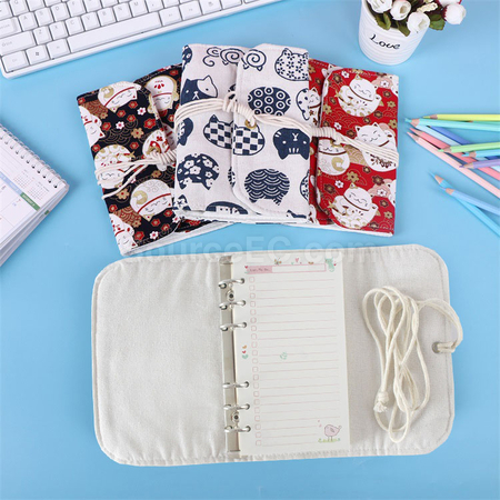 Customization Vintage Loose-leaf Notebook with Fabric Cover Promotional Products