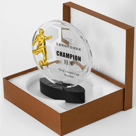 Customization FootBall Crystal Trophy Promotional Products