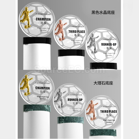 Customization FootBall Crystal Trophy Promotional Products