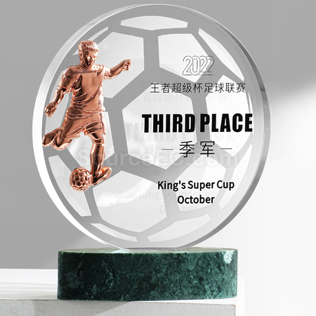 Customization FootBall Crystal Trophy Promotional Products