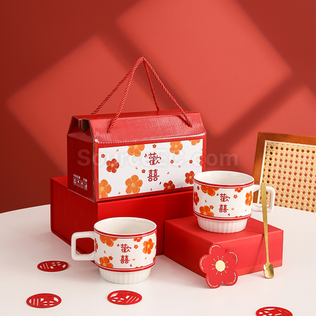 Customization Happy Towel and Coffee Cup Set Promotional Products