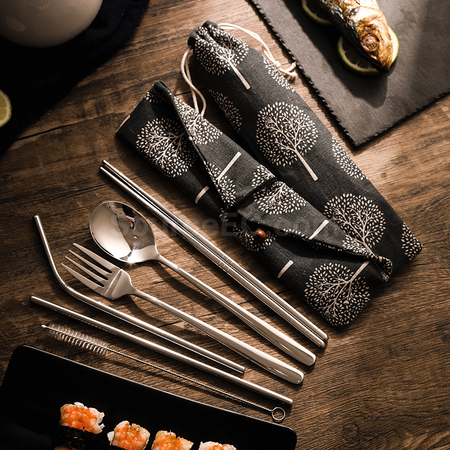 Customization Stainless Steel Tableware with Bag Promotional Products